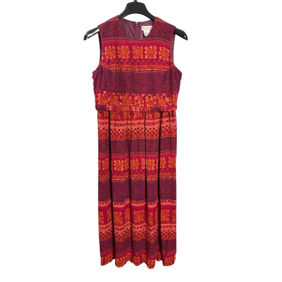 Vintage Y2K Worthington Floral Print Sleeveless Maxi Dress 10 Boho Lined - Picture 1 of 8